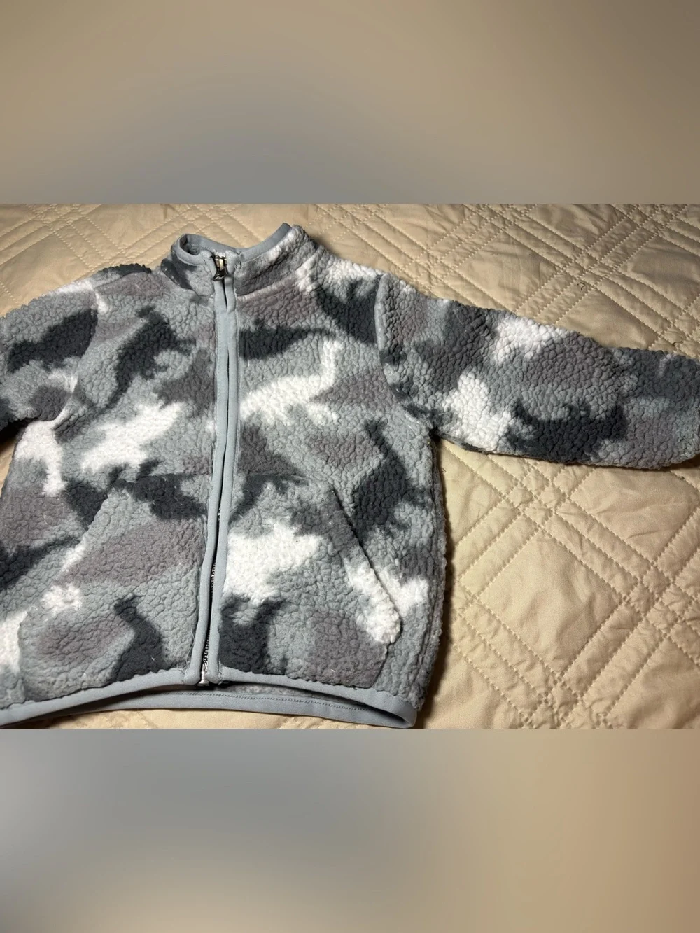 Children’s Place 18-24M Gray Camo Sherpa Zip-Up Jacket